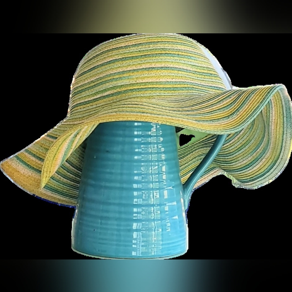 Striped Green and Yellow Women's Sun Hat